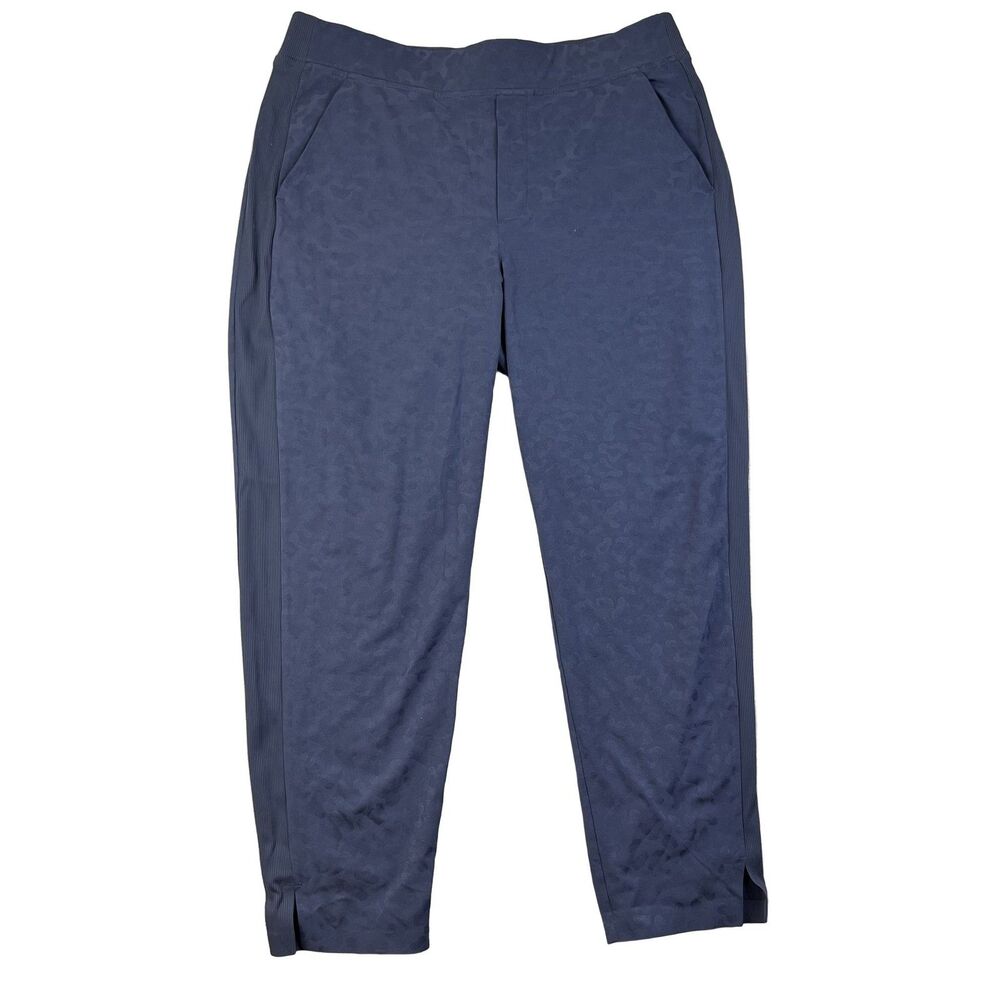 Athleta Brooklyn Textured Ankle Pant Women's Plus 14 Blue Animal Print